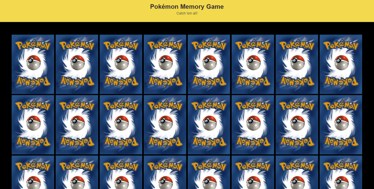 Pokemon memory game