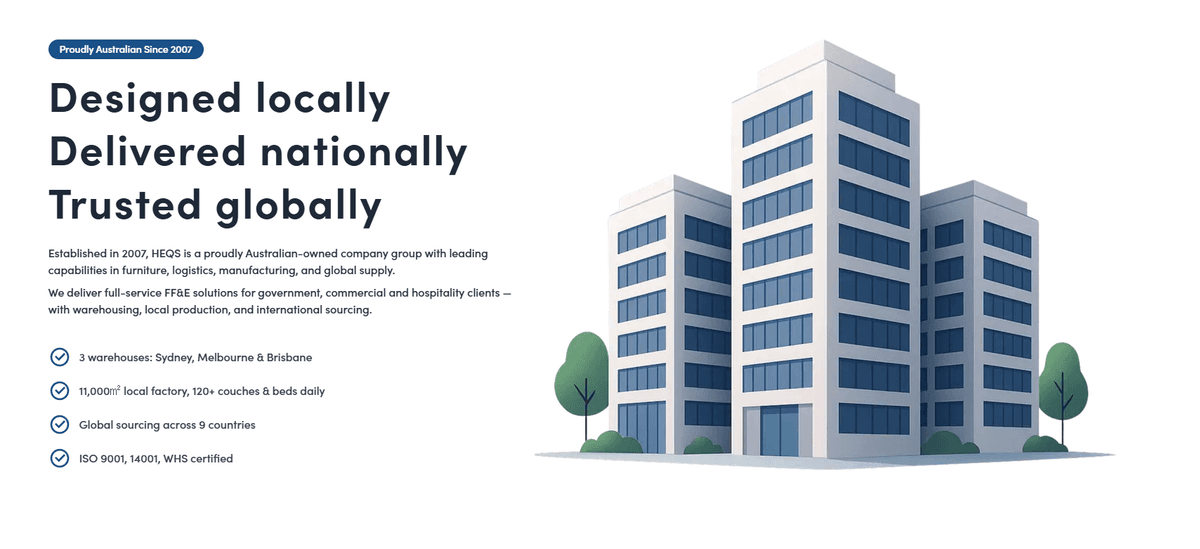 Screenshot of HEQS official website project