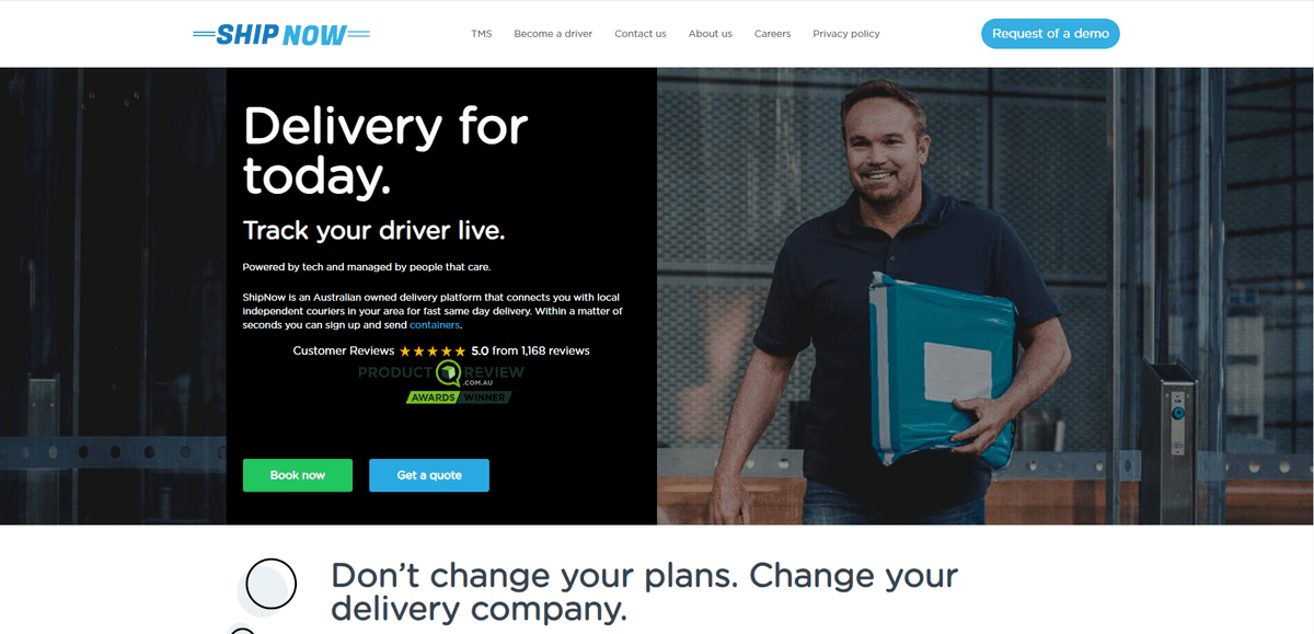 Screenshot of ShipNow project